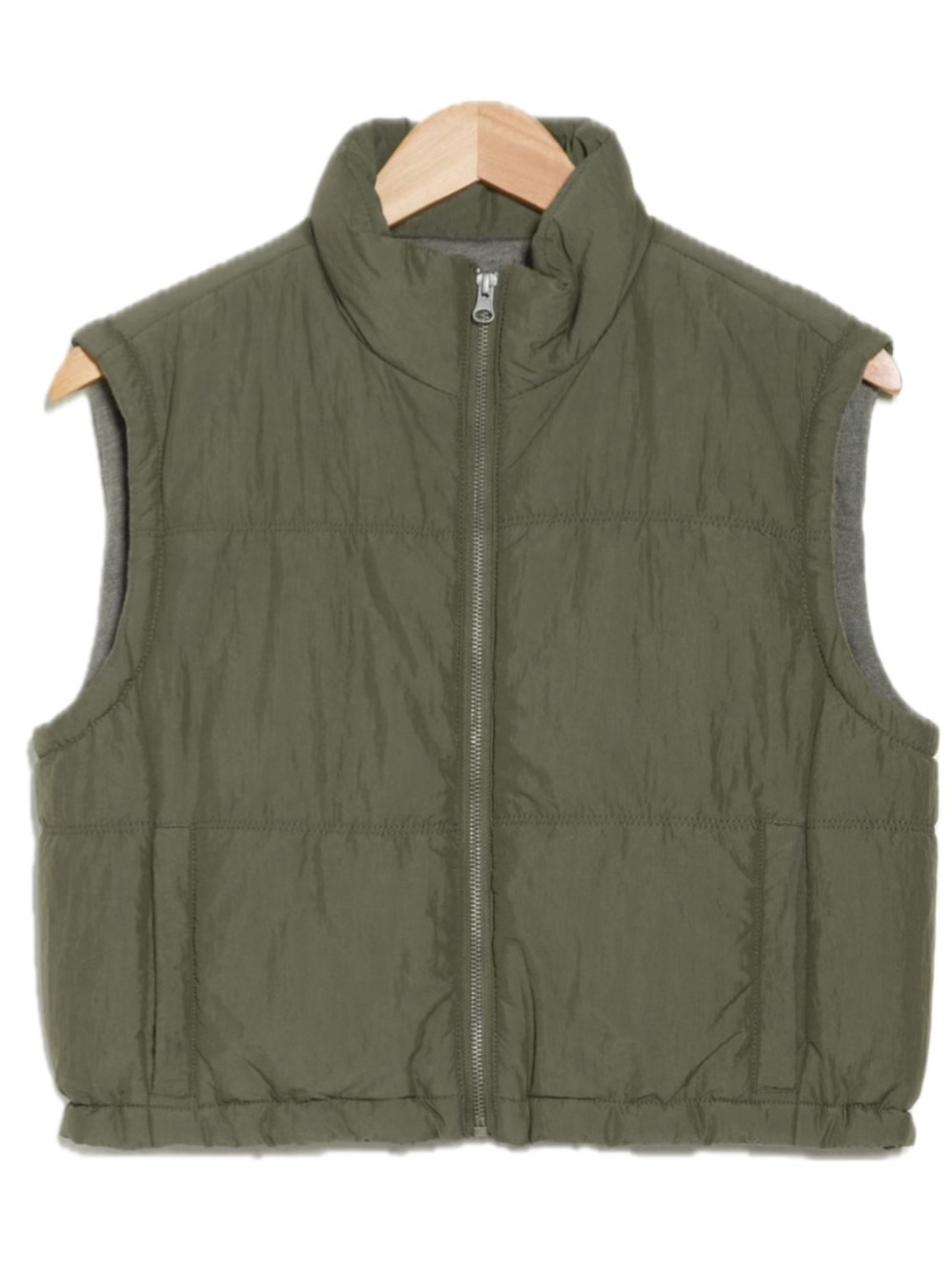 Thread & Supply Green Crop Lined Vest